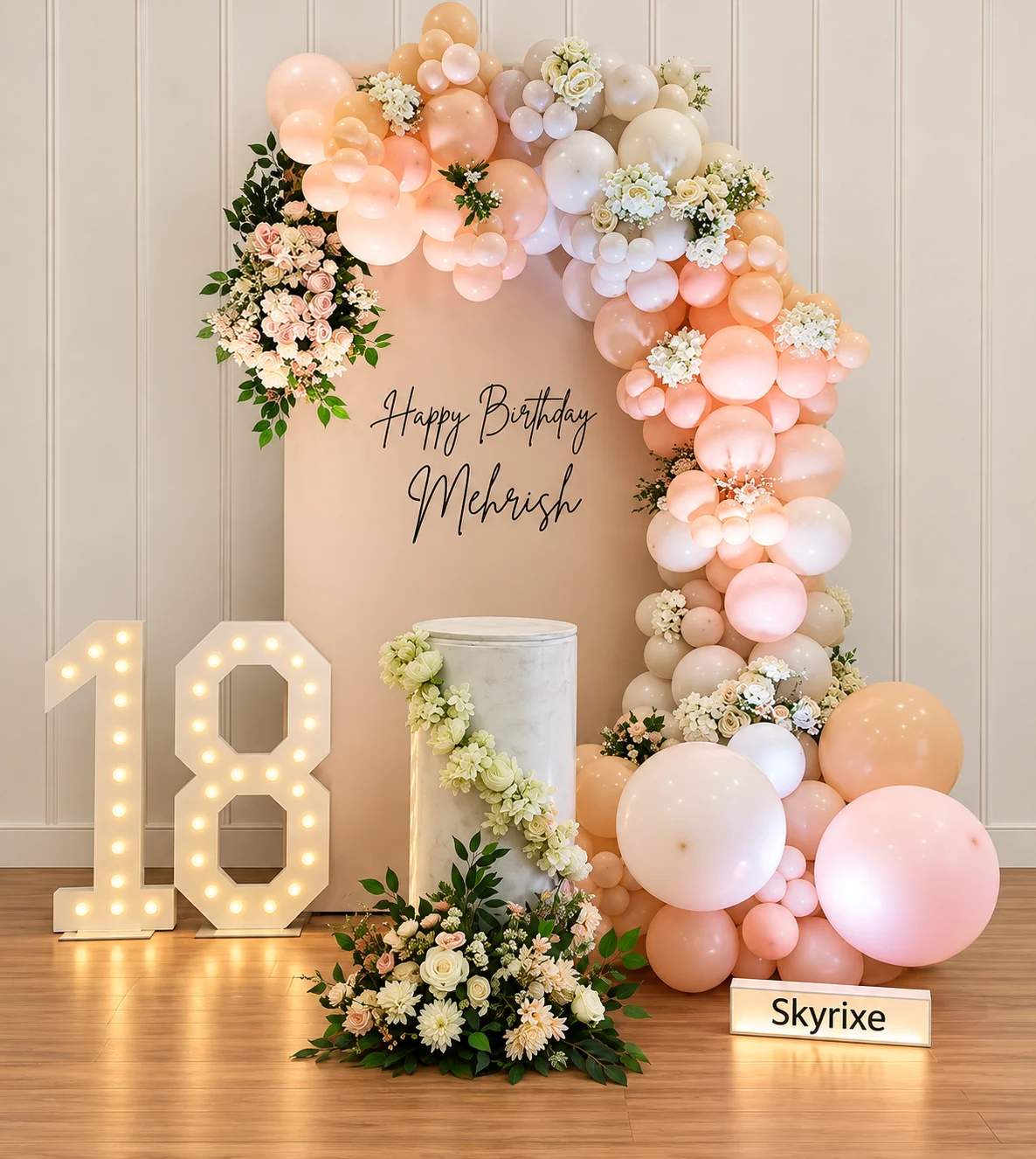 18th Birthday Backdrop Balloon Decoration