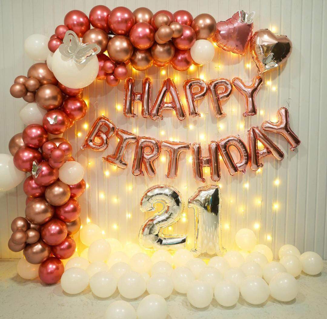 Elegant Rose Gold Birthday Backdrop