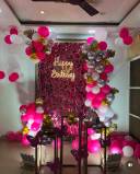 Pink And Gold Butterfly Birthday Setup - photo 1