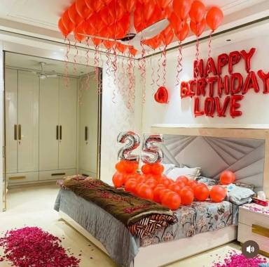 Romantic Red Birthday Room Decor