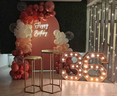 Elegant Rose Gold And White Birthday Backdrop