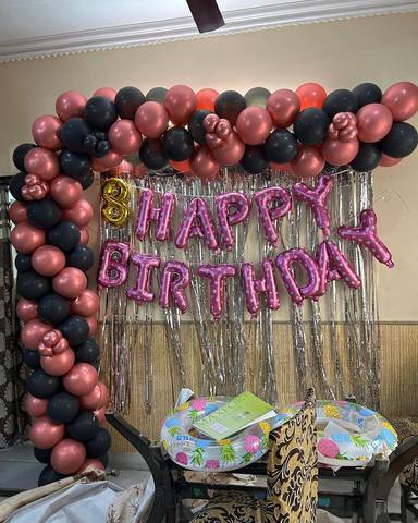 Glamorous Black And Rose Gold Birthday Backdrop