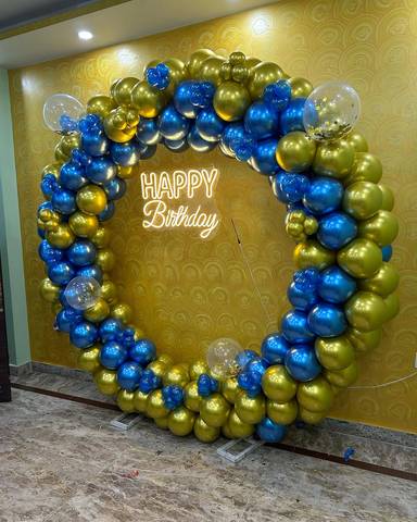 Royal Blue And Gold Birthday Balloon