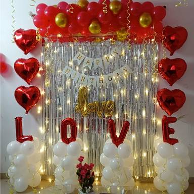 Surprise Romantic Love Birthday Backdrop