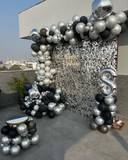 Luxury Black And Silver Birthday Backdrop - photo 1