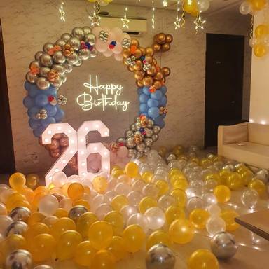 Golden And Silver Luxe Birthday Balloon Arch