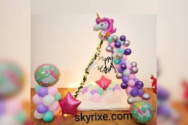 Unicorn Theme Balloon Decoration Setup