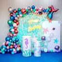 Magical Mermaid And Ocean Birthday Balloon Backdrop - photo 1