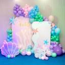 Pastel Mermaid Cove Birthday Backdrop - photo 1