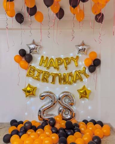 28th Birthday Balloon Decoration at Home