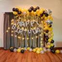 Golden Black And Silver Birthday Backdrop - photo 1