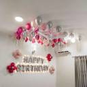 Ceiling Balloon Surprise Pink Silver And Floral Birthday Theme - photo 1