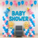Blue And Pink Baby Shower Welcome Decor - photo 1