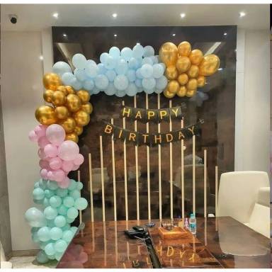 Elegant Pastel Arch Birthday Setup