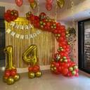 Red And Gold Superhero Birthday Backdrop - photo 1