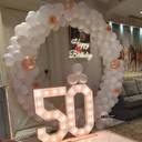 White And Gold 50th Birthday Backdrop - photo 1