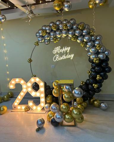 Luxury Black And Gold Birthday Setu
