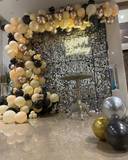 Luxury Black And Gold Sequin Birthday Backdrop - photo 2
