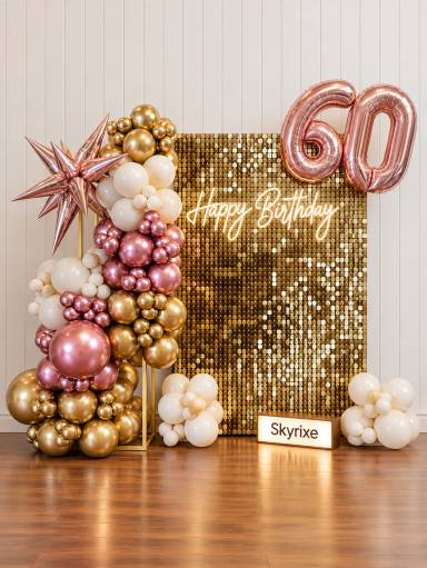 60th Birthday Sequins Backdrop