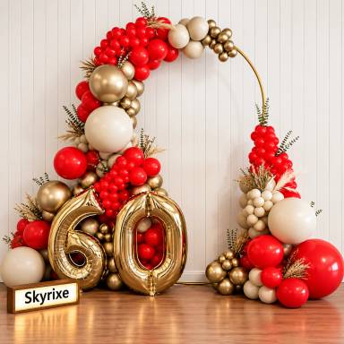 60th Birthday Backdrop Balloon Decoration