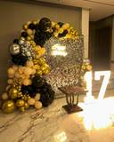 Elegant Gold And Black Luxe Birthday Backdrop - photo 2