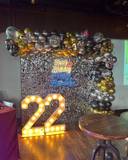 The shimmering silver sequin backdrop - photo 1