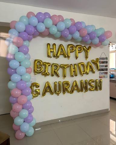 Pastel Themed Birthday Balloon Backdrop