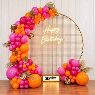 Backdrop Birthday Balloon Decoration
