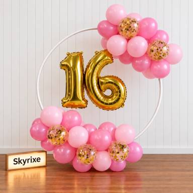 Birthday Backdrop Mini Ring Balloon Decoration