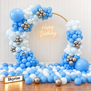 Blue and White Ring Balloon Decoration