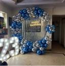 Blue And Silver Birthday Hoop Backdrop - photo 1