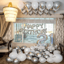 Silver Chrome 21st Birthday Ceiling Balloon Surprise - photo 1