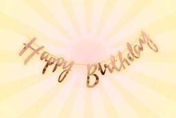 Cursive HBD Foil Banner 