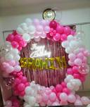 Pink And White Birthday Balloon Ring Backdrop - photo 1