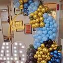 Elegant Luxe Balloon Arch Blue And Gold Birthday Decor - photo 1