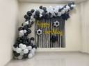 Black and White Football Theme Birthday Decoration with Fringe Backdrop - photo 1