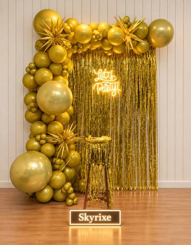 Gold Fringe Curtain Backdrop