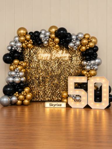 Gold Sequin Shimmer Wall with Stand