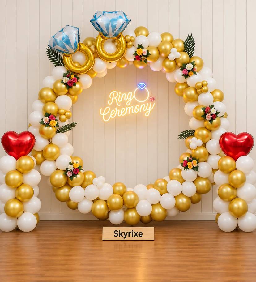 Golden Ring Ceremony Balloon Arch - Image 1