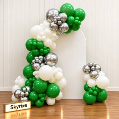 Green and Silver Arch Balloon Decoration