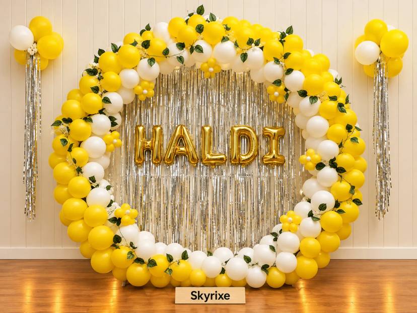 Haldi Ceremony Balloon Ring Decor - Image 1