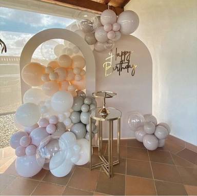 Peach Luxe Arch Setup  Elegant Birthday Display