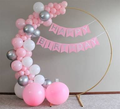 Pink And Silver Birthday Hoop