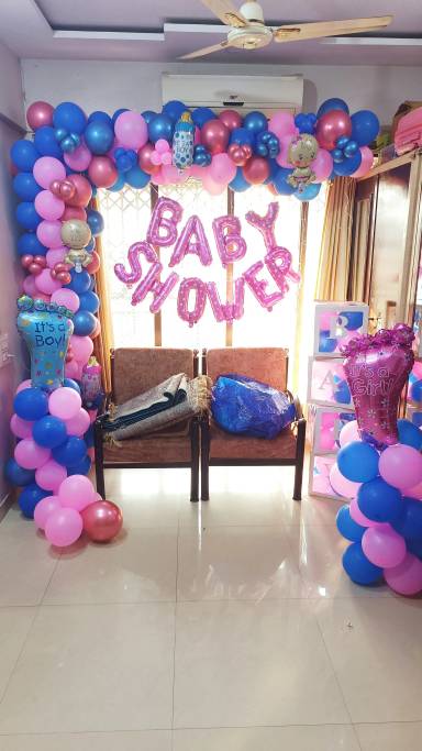 Royal Pink And Blue Baby Shower Balloon Arch