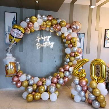 Golden Cheers 40th Birthday Balloon