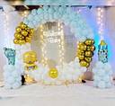 Blue And Gold Baby Boy Welcome Circle Arch - photo 1