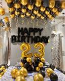 Luxurious Black And Gold 23rd Birthday Balloon Decoration - photo 1