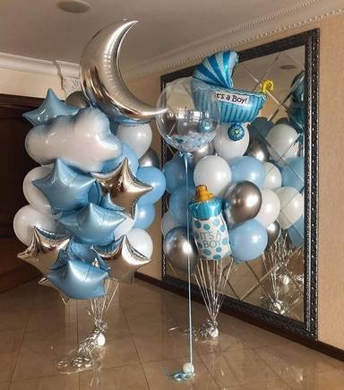 Celestial Baby Boy Balloon Arrangement
