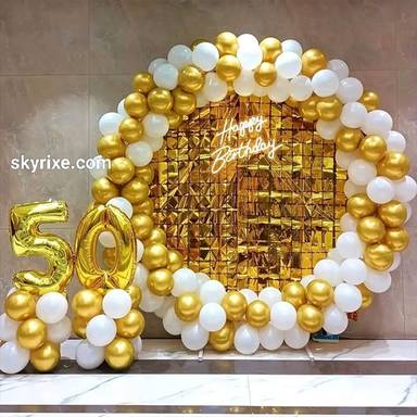 Birthday Round Backdrop Decoration with Balloon Ring