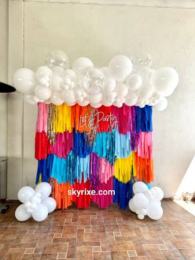 Rainbow Fringe Lets Party Decoration